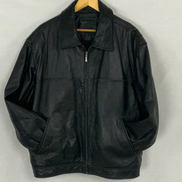 Men’s Roundtree & Yorke Black Leather Coat XL - Picture 3 of 16